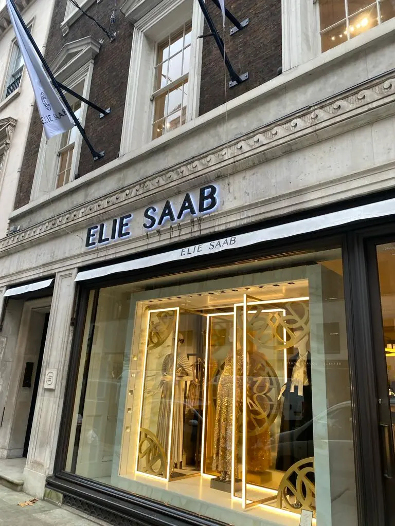 Comprehensive business signage for Elie Saab by Sign Architects Business signage solutions for Elie Saab featuring elegant and impactful branding