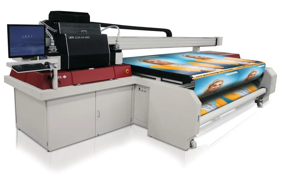 Introduction of Agfa Anapurna UV printing technology by Sign Architects in 2018 Agfa Anapurna flatbed UV printer showcasing advanced production capabilities introduced in 2018