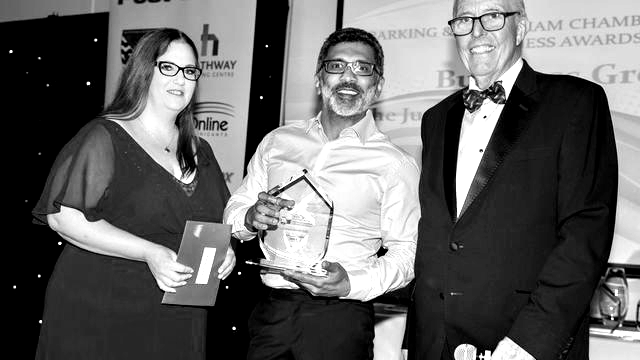 2022: CEO Imran Haidar receives the Business Growth Award for Sign Architects CEO Imran Haidar receiving the Barking & Dagenham Chamber of Commerce Business Growth Award in 2022