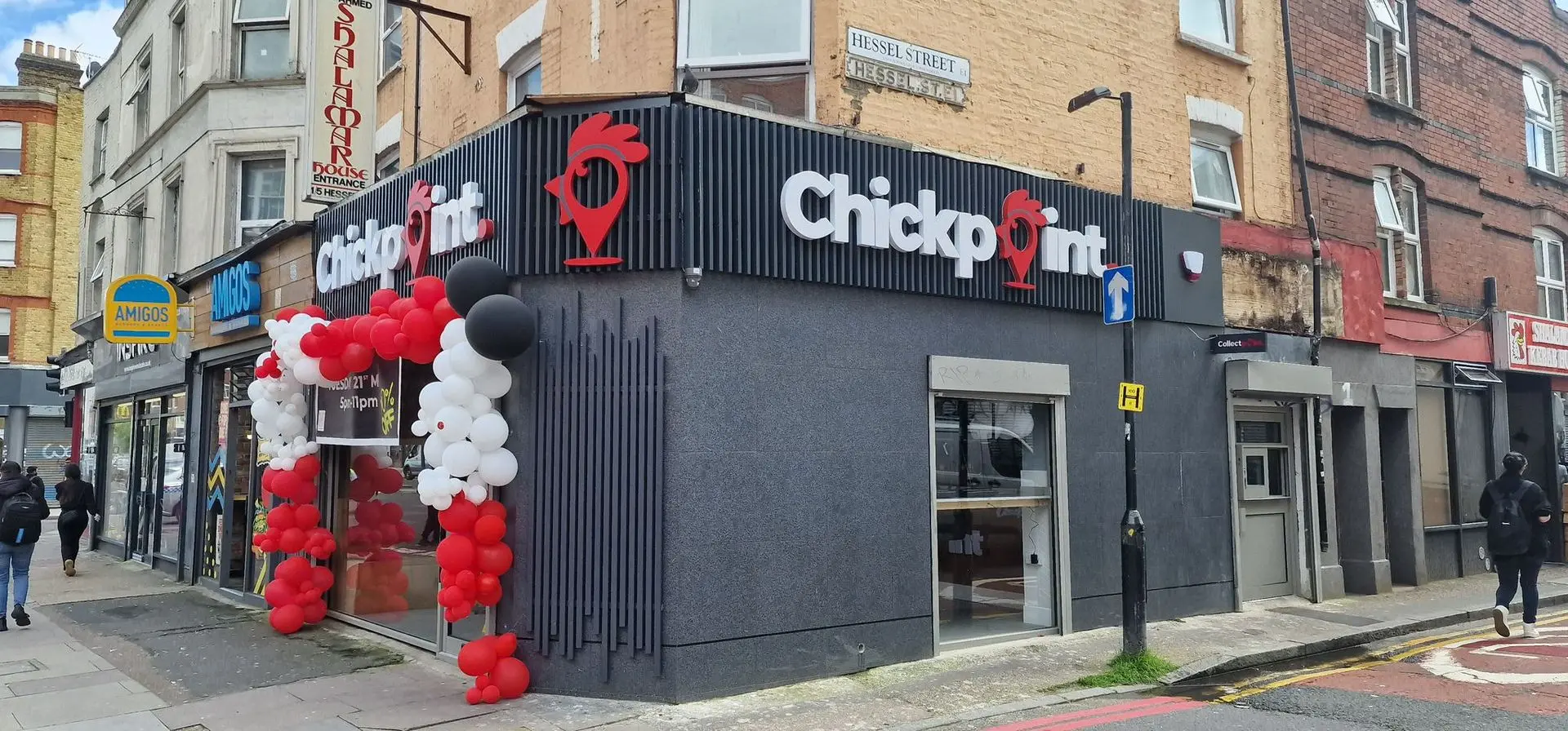 Tailored fascia signage for ChickPoint, designed to complement the brand’s identity.