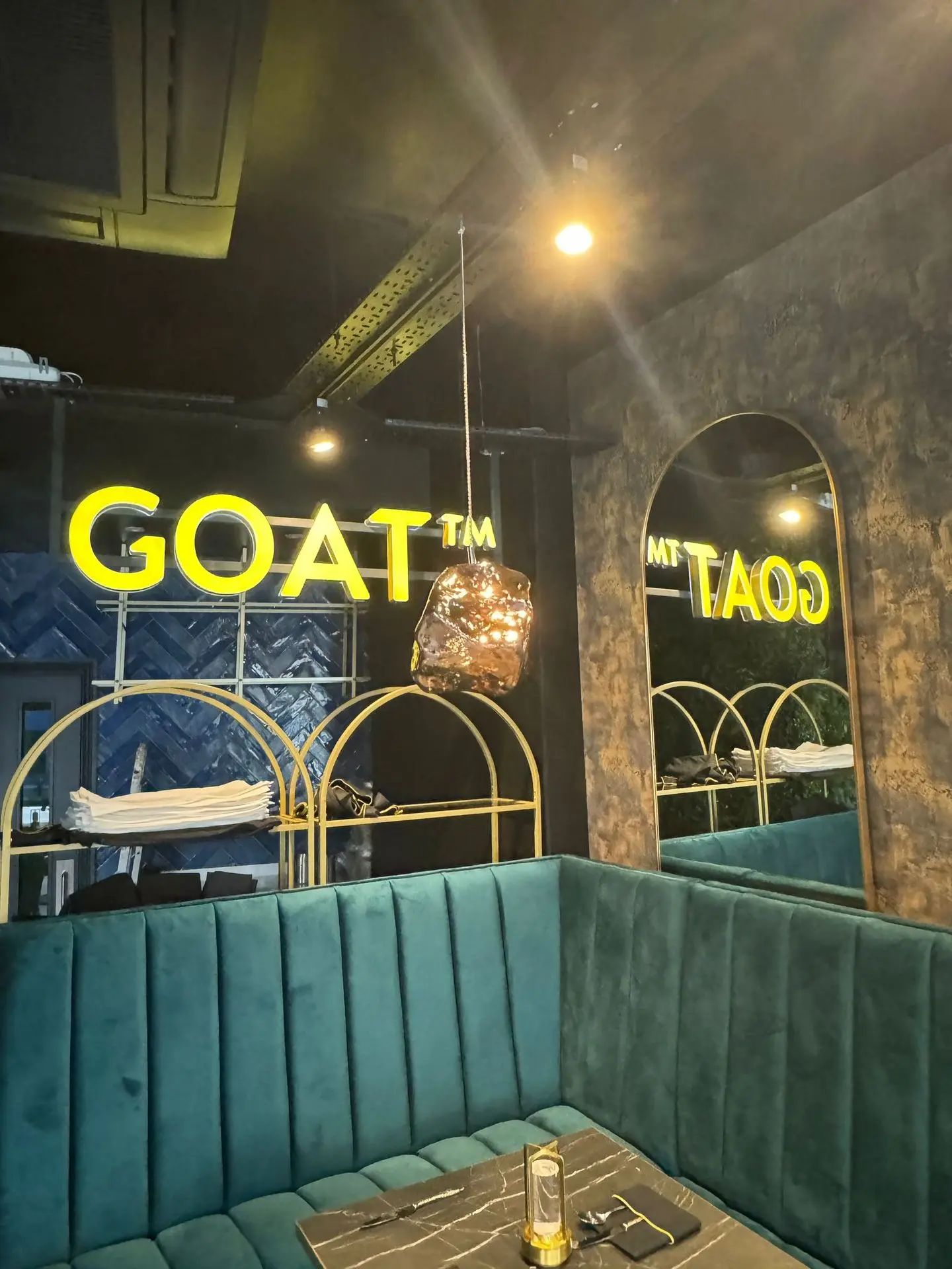  LED-illuminated shopfront signage for GOAT restaurant, enhancing visibility and ambience.